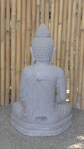 Product image 5 of the product “Seated Buddha made of Riverstone in Dhyana position - gesture of meditation, H.83 cm, natural. ”
